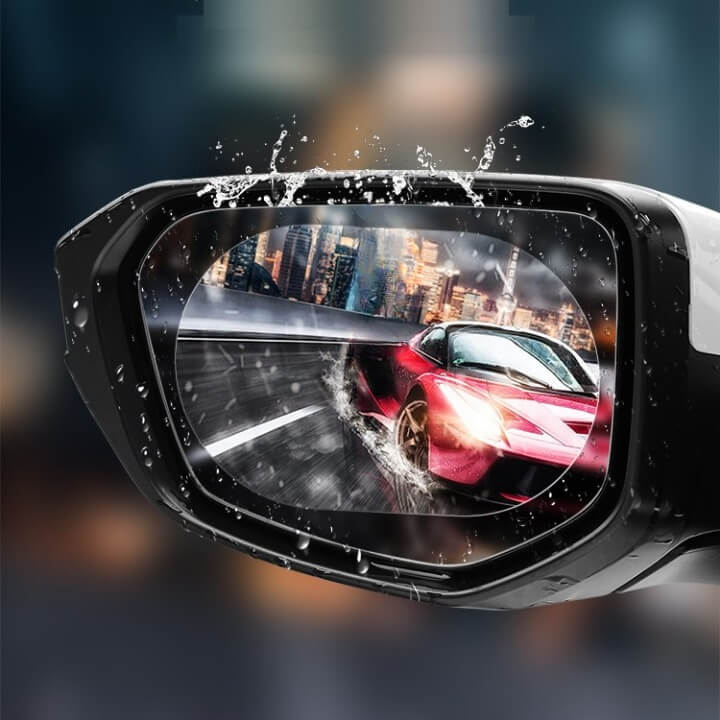 זוג מדבקות אנטי ערפל, סנוור ומים למראות הרכב